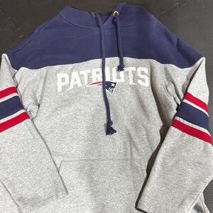 New England Patriots Gray and Blue Men's Hoodie Medium M 47 Brand